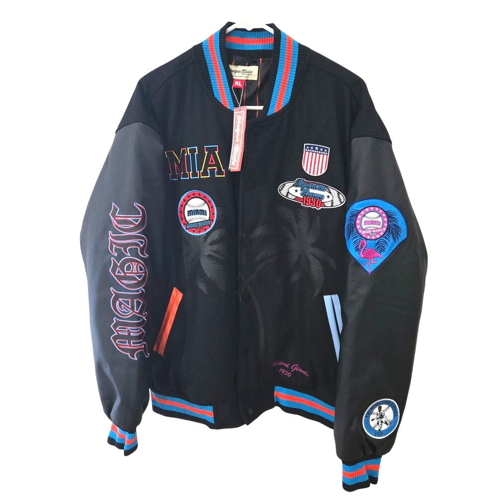 HeadGear Classics Nostalgia Co. Sz XL Maimi Giants Varsity Jacket